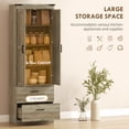 thumbnail image 4 of HOMCOM 67" Tall Kitchen Pantry Cabinet with Adjustable Shelves, Light Ivory, 4 of 10