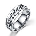 thumbnail image 4 of Miangastore Simple Ring Delicate Finger Ring Stainless Steel Jewelry Creative Ring Fashion Finger Ring for Man Boy Male (Steel Color With Box Size 10), 4 of 9