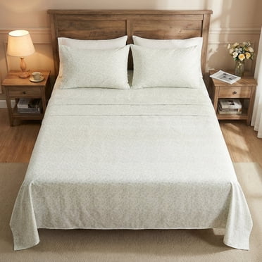 Gogreen Ensemble de Draps 4 Pcs à Poches Profondes pour Lit Très Grand (Convient aux Lits de 35,5 cm), en Microfibre Respirante Ultra Douce, Style Hôtel de Luxe, Cadeau Idéal pour Femmes et Hommes.