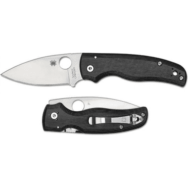 Spyderco Couteaux Shaman Noir G-10 S30V Acier Inoxydable C229GP Couteau de Poche