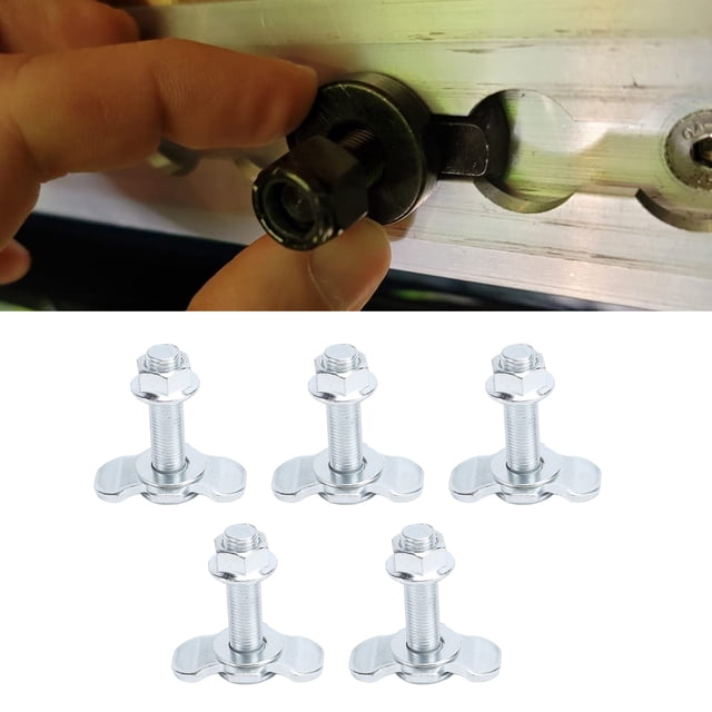 Stud 5pcs L Track Double Lug Threaded Stud Nut Fitting M10x45mm for Truck Bed Trailer Cargo Control