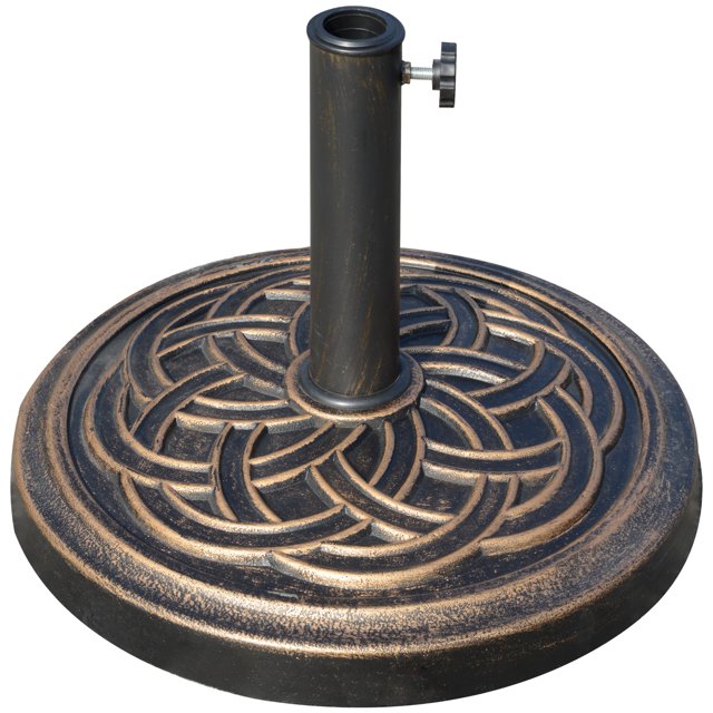 Outsunny 25 lb Patio Umbrella Base Market Umbrella Base Stand Bronze