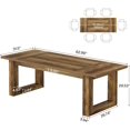 thumbnail image 3 of Tribesigns 63" Farmhouse Wooden Dining Table for 4-6 People, Rectangular Kitchen Table for Dining Room or Home Office, Brown, 3 of 5