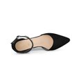 thumbnail image 4 of BLISSFUL STEP Women's Pointed Toe Rhinestone Ankle Strap Chunky Heels Pumps Black (Size 7), 4 of 6