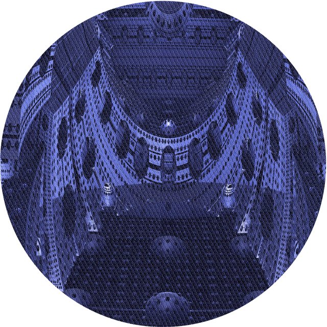Ahgly Tapis Rond Lavable en Machine Intérieur Transitionnel Bleu Nuit, 4 Pieds Rond