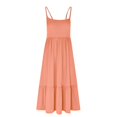 thumbnail image 3 of Womens Fashion Round-Neck Sling Sleeveless Solid Pockets Patchwork Pullover Dress, 3 of 5