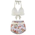 thumbnail image 4 of Womens Two Piece Swimsuits Halter Neck Top High Waisted Bathing Suits Tummy Control Bikini Swimwear, 4 of 4