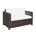 thumbnail image 1 of Outsunny Causeuse de Patio 2 Places Fauteuil de Luxe en Osier, Blanc Crème, 1 of 10