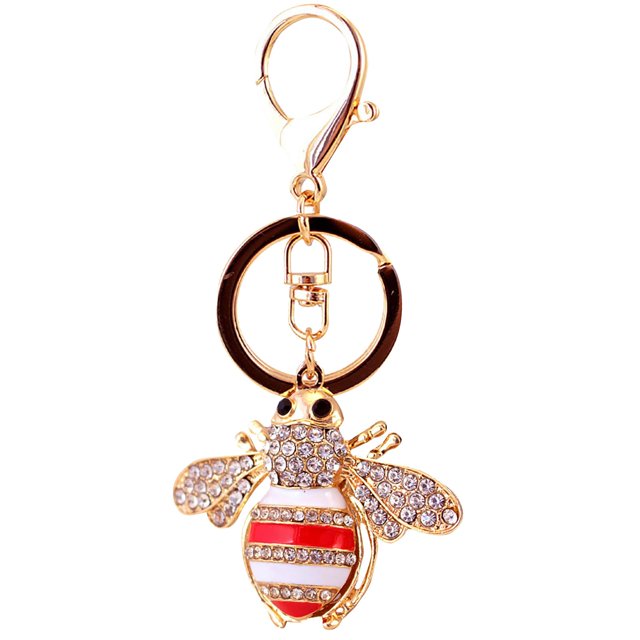 EGNMCR Keychains New Diamond Inlay Lovely Bee Lovely Key Chain Bag Car Key Ring Pendant Key buckle