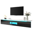 thumbnail image 1 of Homy Casa High-Gloss TV Stand with LED Lighting, White & Black, 1 of 12