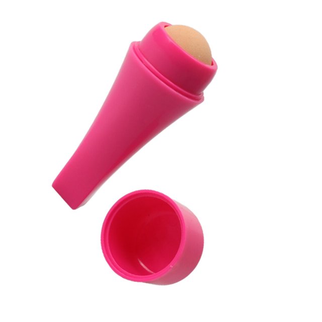 kurtrusly Face Oil Absorbing Volcanic Stone Face Roller Reusable Tool Pink