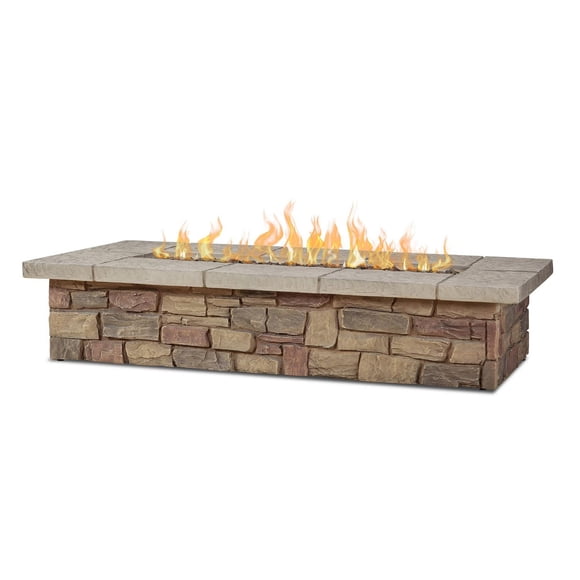 Sedona 66"Rectangle Propane Fire Table in Buff with Natural Gas Conversion kit