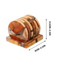 thumbnail image 3 of Suncoda Coaster , Ensemble de 6 Pcs Circulaires Incluant avec Résine en Bois Utilisé comme Table Aristocratique, 3 of 4