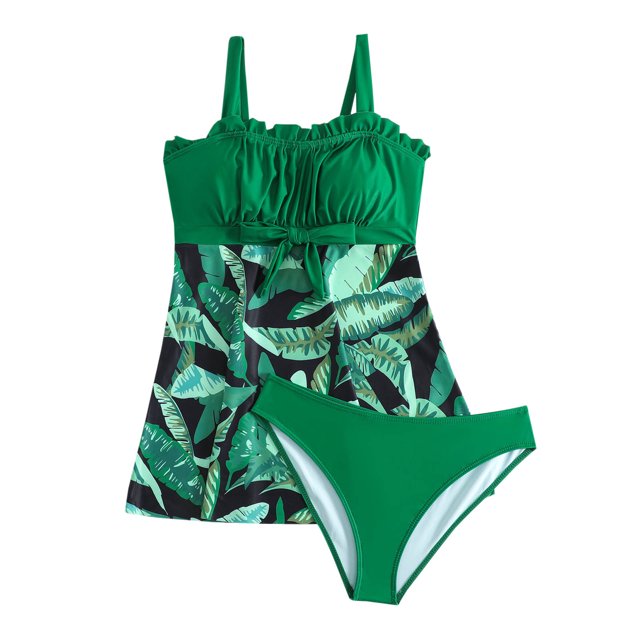 Bikinis Sets for Women Womens Ruffle Conservative Piece Swimsuit Chest Hollow Colorblocking Backless Swimsuit