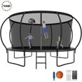 thumbnail image 1 of YORIN Trampoline pour Enfants de 5 à 6 Ans, Trampoline de 12 Pi pour Adultes avec Filet de Protection, Panier de Basketball, Échelle, Capacité de Poids de 1200 Lb, Trampoline Récréatif Extérieur, Trampoline Robuste, 1 of 7