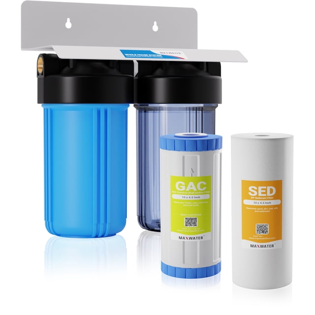 Max Water 2 Stage (Sediment, Odor & Improving Taste) 10x4.5 Inch Water Filtration System Whole House