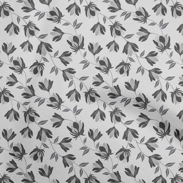 oneOone Rayon White Fabric Floral Craft Projects Decor Fabric Printed By The Yard 56 Inch Wide