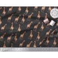 thumbnail image 3 of Soimoi Black polyester Crepe Fabric Dot & Giraffe Animal Decor Fabric Printed BTY 52 Inch Wide, 3 of 3