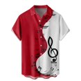 thumbnail image 1 of Xdzjlr Polo pour Hommes T-Shirts Décontractés Musique Patchwork Imprimé Manches Courtes Bouton Col Rabattu Blouse Classique T-Shirt Homme TTG, 1 of 4