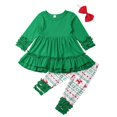 thumbnail image 4 of Tenues de Noël pour Nouveau-Né Fille Robe à Manches Longues à Volants Legging Long Pantalon Ensemble 2 Pcs, 4 of 4