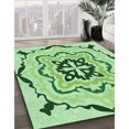 thumbnail image 3 of Ahgly Tapis Rectangulaire Lavable en Machine Intérieur Transitionnel Vert, 3 Pieds x 5 Pieds, 3 of 7