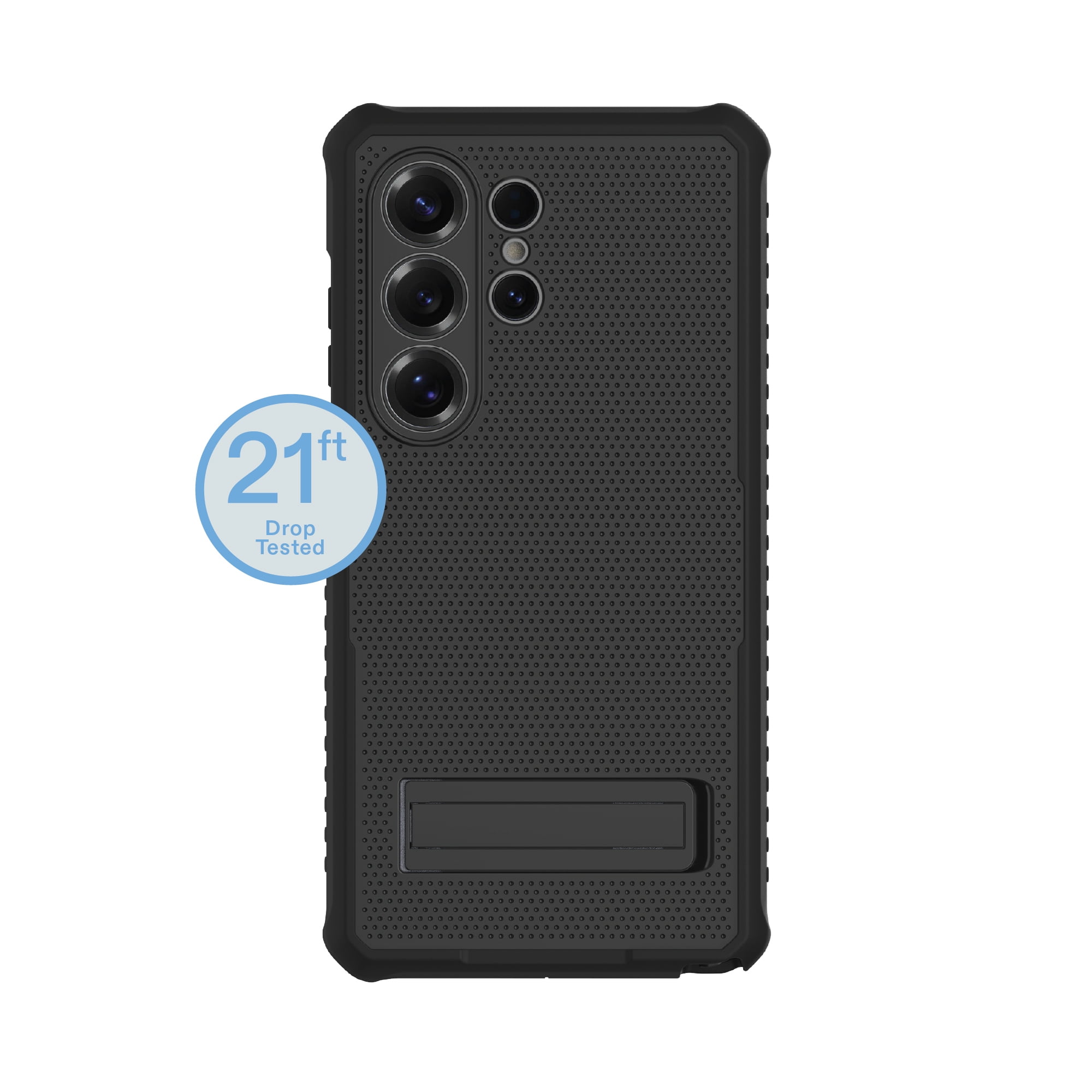 onn Magnetic Compatible Rugged Phone Case with Kickstand for Samusung Galaxy S26 Ultra - Black