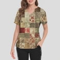 thumbnail image 4 of Ktyne Tuniques de Sarrau pour Femmes à Col en V Sarraus Médicaux à Manches Courtes Extensibles Blouse d'Infirmière Décontractée Tuniques de Sarrau avec Poche Brun Pâle TG, 4 of 4
