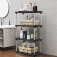 thumbnail image 2 of SIYTUAU 4 Tier Storage Shelf Unit Black Plastic 31.4X16.5X8.6 Inch Shelving For Pantry Kitchen Bathroom Laundry Organization Space Saving Design, 2 of 7