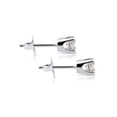 thumbnail image 2 of Boucles d'Oreilles pour Femme en Or Blanc 14 K, Clous en Vrai Diamant Taille Ronde 1/5 Ct P.t., 2 of 3