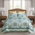 thumbnail image 1 of JML Bedspread Set, King, Atrovirens & Yellow, 3 Piece, 1 of 6