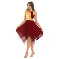 thumbnail image 2 of Nyeemya Robe de Danse Sans Manches Ourlet Asymétrique Culte Danse Lyrique Tunique Bourgogne S, 2 of 6