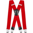 thumbnail image 1 of Little Hand Mens Suspenders with Clips Heavy Duty X Back for Jeans Red, 1 of 4