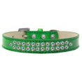 thumbnail image 1 of Two Row Ab Crystal Size 12 Emerald Green Ice Cream Dog Collar, 1 of 1