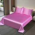 thumbnail image 2 of Ohufall Queen Size Sheet Set Ice Silk Bed Sheet 3 Piece Set Summer Cooling Solid Color Bed Sheets, 2 of 4
