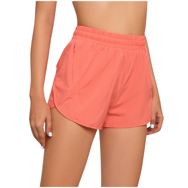 Timegard Running Shorts for Women Elastic Waist Lightweight Solid Color Track Shorts Loose Athletic