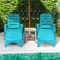 thumbnail image 3 of Topbuy 2 PCS Patio Chaise Lounge Chair 5-Position Folding Recliner - Set of 2, Turquoise, 3 of 10