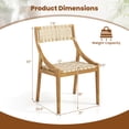 thumbnail image 3 of Costway 1 PCS Outdoor Dining Chair Teak Wood Armless Patio Chair with Webbing Seat & Backrest, 3 of 9