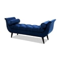 thumbnail image 1 of Banc d'Entrée à Accoudoirs Évasés Capitonné Alma Bleu Marine, 1 of 10