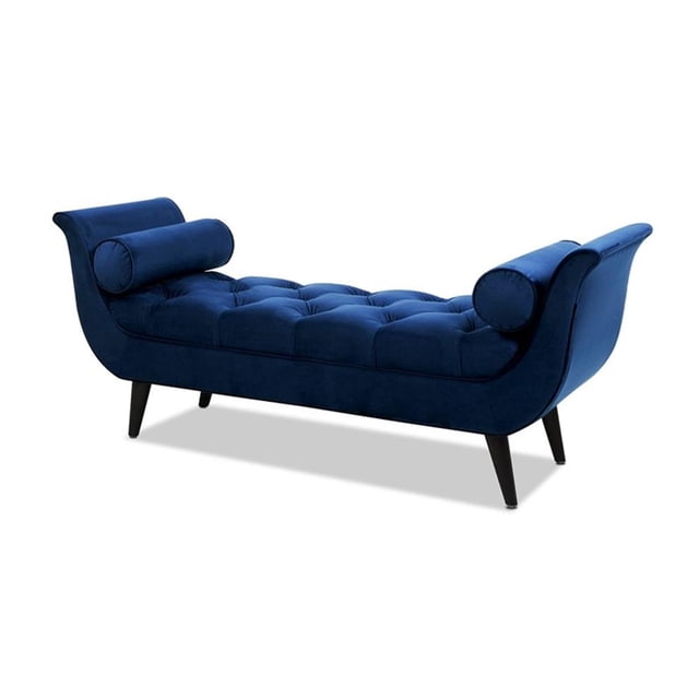 Banc d'Entrée à Accoudoirs Évasés Capitonné Alma Bleu Marine