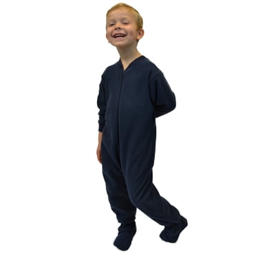 Pyjama une-Pièce à Pieds en Molleton Bleu Marine pour Petit Garçon, Nourrisson et Tout-Petit