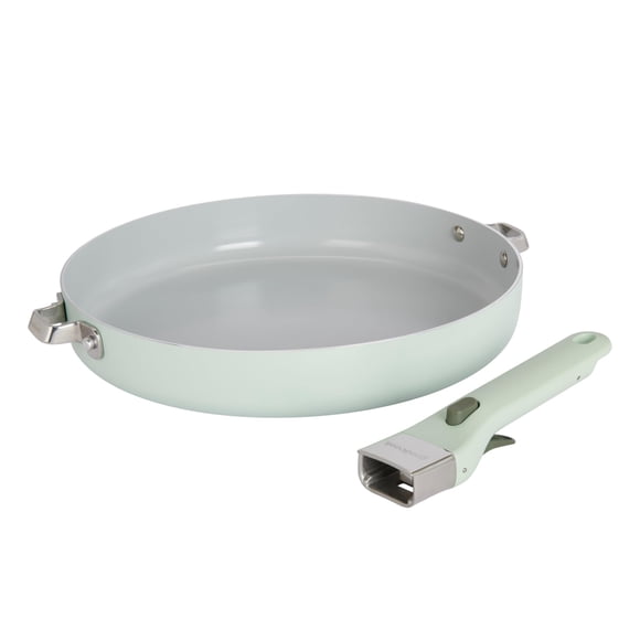 GoodCook Ceramic Frying Pan Skillet with Removable Handle, Induction Compatible, Nonstick and Oven Safe, 12-Inch, Sage Green