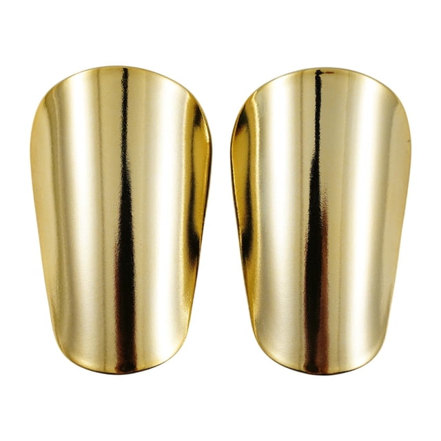 Siruishop 2 Pieces Mini Soccer Shin Guards Compact Lightweight Outdoor Sports Training Gold XS 8cmx5cm