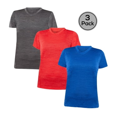Blank Activewear Pack of 3 Women's T-Shirt, Quick Dry Performance MIX fabric