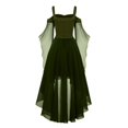 thumbnail image 5 of Robes Style Gothique pour Femmes Grande Taille Mode Robe Midi Corset Manches Longues Évasées Chiffon Fête Élégante, 5 of 5