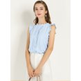 thumbnail image 3 of INSPIRE CHIC Women's Ruffled Crew Neck Sleeveless Pleated Blouse Top, 3 of 6