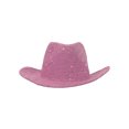 thumbnail image 1 of Glitter Sequin Trim Cowboy Hat - Light Pink, 1 of 2