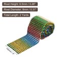 thumbnail image 2 of Unique Bargains Colorful Plastic Flat Back Spike Rivet Punk Trim Ribbon 2 Yards, 2 of 6