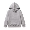 thumbnail image 1 of PMVFHDE Chandail à Manches Longues pour Filles, Col Rond Décontracté, Côtelé, Coupe Ample, Gris, 6-7 Ans, 1 of 2