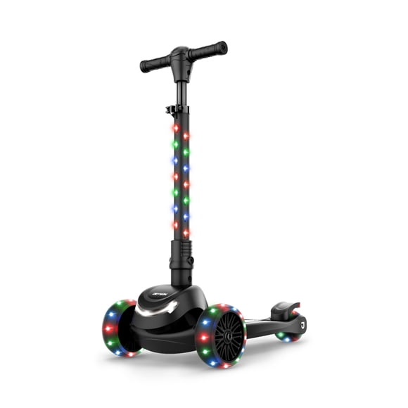 Jetson Mini 3 Wheel Light Up Scooter Adjustable Kick Ride On Toy for Kids, Black