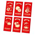 thumbnail image 4 of YAOMOBB Colorful Red Envelope 6Pcs Chinese Wedding Red Envelopes Bronzing Chinese Letter Print Lucky Money Cash Packets Celebration Gift, 4 of 7